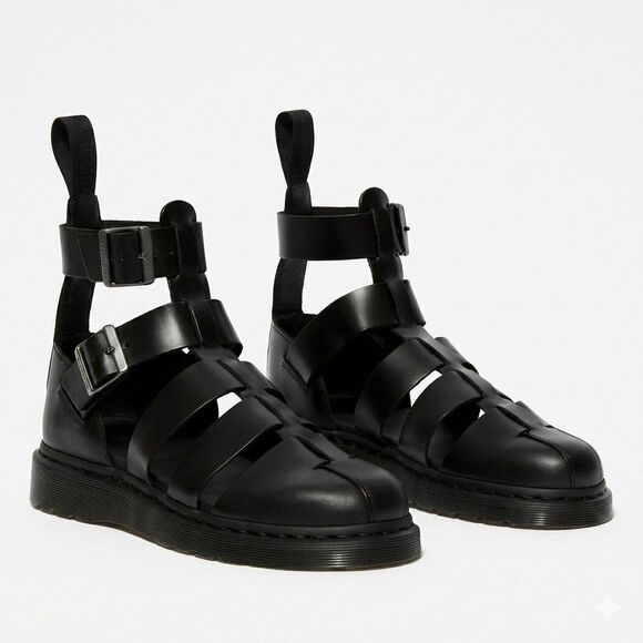 Dr. Martens Other - Dr Martens Geraldo Gladiator Sandals Black Leather Mens 10 Womens 11 EUC